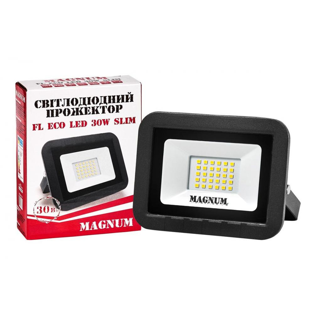 Magnum Светодиодный прожектор FL ECO LED 30 Вт slim 6500К IP65 (90011660) - зображення 1