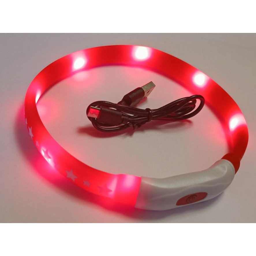AnimAll Нашийник з LED підсвічуванням  0167 з підзарядкою USB S 40 см Червоний (6914068020167) - зображення 1