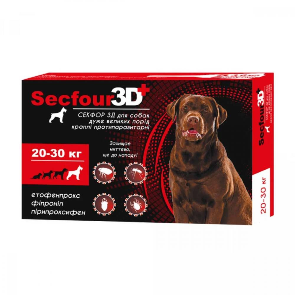 FIPROMAX Краплі протипаразитарні  Secfour 3D для собак, 3 мл, 20-30 кг, 2 шт. (4820150207502) - зображення 1