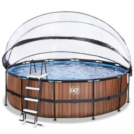 EXIT Wood 450x122cm + dome, filter pump / brown (30.42.15.10)