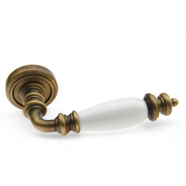Fadex Ручка дверна  Siena Ceramic V. B02-бронза матова/біла кераміка
