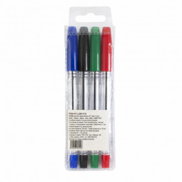 H-Tone Набор ручек шариковых 0.7 мм, 4 шт (синяя, черная, красная, зеленая)  (JJ201318)