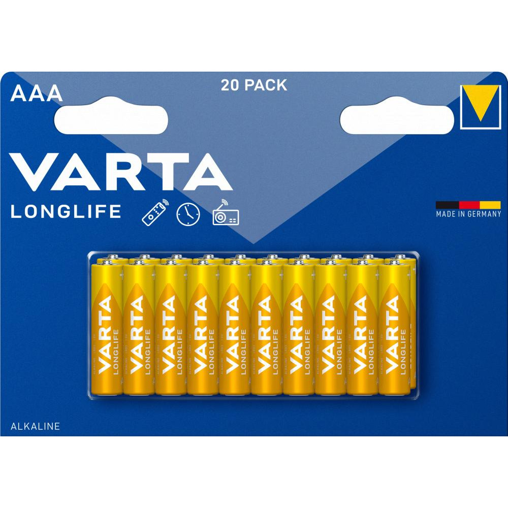 Varta AAA bat Alkaline 20шт LONGLIFE (04103101420) - зображення 1