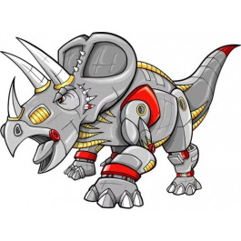 STRATEG Картина за номерами ПРЕМІУМ Космічний носоріг з лаком та з рівнем розміром 30х30 см ES159