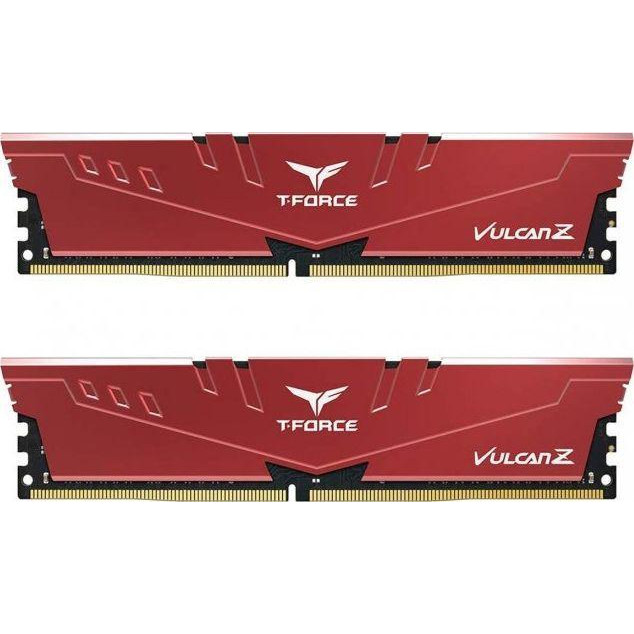 TEAM 32 GB (2x16GB) DDR4 3600 MHz T-Force Vulcan Z Red (TLZRD432G3600HC18JDC01) - зображення 1