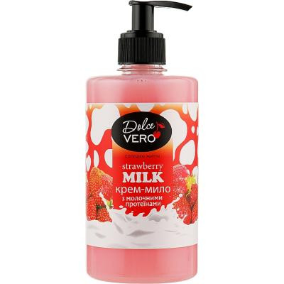 Dolce Vero Крем-мило рідке  Strawberry Milk 500 мл (4820091146915) - зображення 1