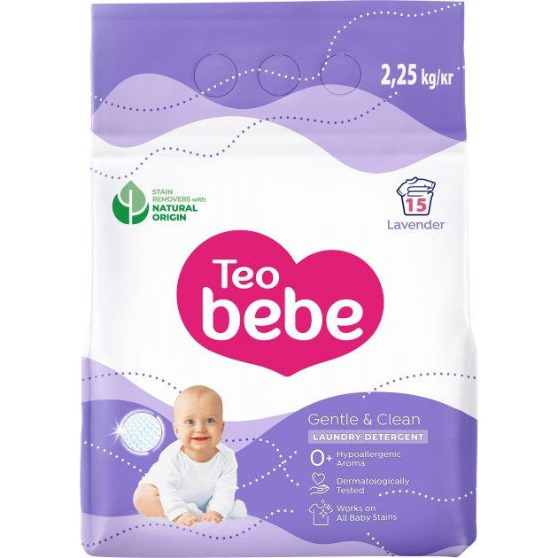 Teo Bebe Пральний порошок  Gentle & Clean Lavender 2.25 кг (3800024048449) - зображення 1