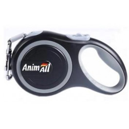 AnimAll Повідець-рулетка  М до 25 кг, 5 м Сіро-чорний (2000981099220)