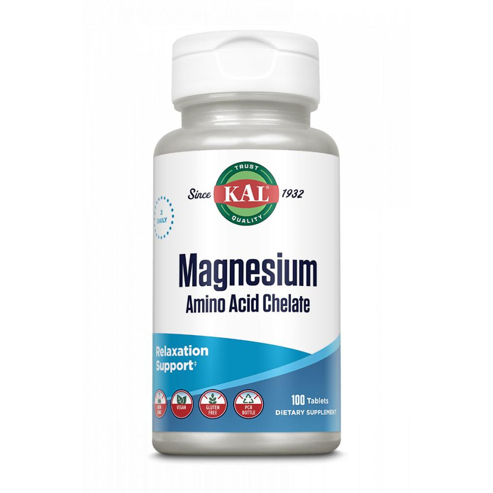 KAL Magnesium Amino Acid Chelate 100 таблеток - зображення 1