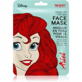 Mad Beauty Disney Princess Ariel зволожувальнакосметична марлева маска з екстрактом огірка 25 мл