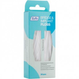 TePe Bridge & Implant Floss спеціальна зубна нитка для чищення імплантантів 30 кс