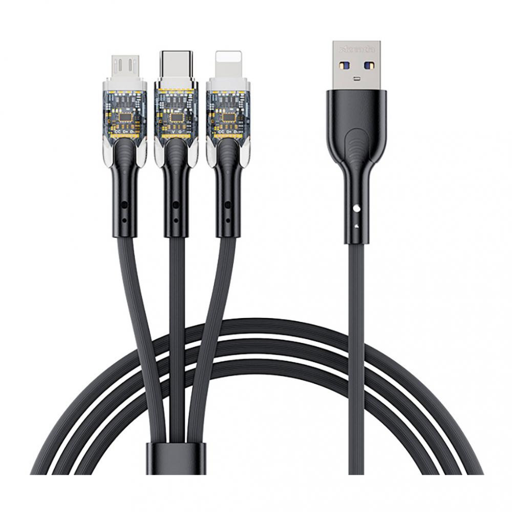 Proda PD-B94th 3 in 1 Lightning/USB Type-C/Micro USB Black (PD-B94th-BK) - зображення 1