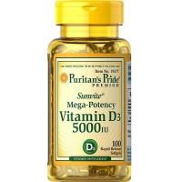 Puritan's Pride Vitamin D3 5000 IU 100 caps (PTP-19377)
