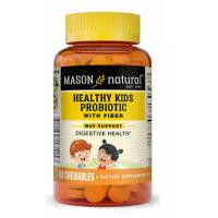 Mason Natural Пробіотик з клітковиною для дітей, Healthy Kids Probiotic With Fiber, , 60 жувальних таблеток - зображення 1