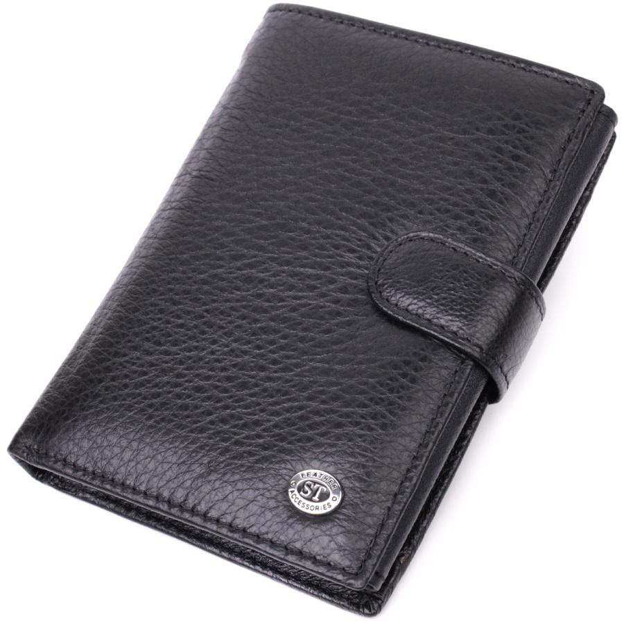 ST Leather Чоловічий гаманець з натуральної шкіри чорний  22478 - зображення 1