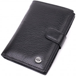ST Leather Чоловічий гаманець з натуральної шкіри чорний  22478