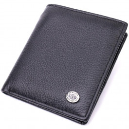 ST Leather Чоловічий гаманець з натуральної шкіри чорний  19474
