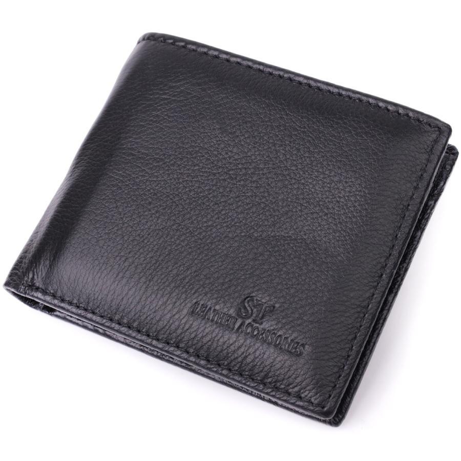 ST Leather Шкіряне чоловіче портмоне із затискачем чорне  22481 - зображення 1