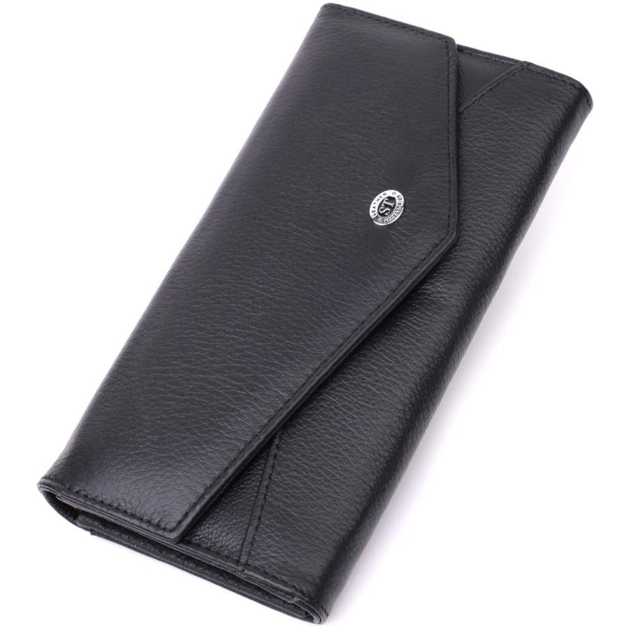 ST Leather Шкіряний жіночий гаманець чорного кольору  22546 - зображення 1