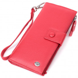 ST Leather Жіночий гаманець-клатч шкіряний червоний  22536