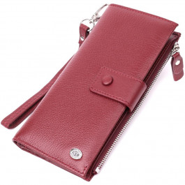 ST Leather Жіночий гаманець-клатч шкіряний бордовий  22535
