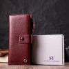 ST Leather Жіночий гаманець-клатч шкіряний бордовий  22535 - зображення 9