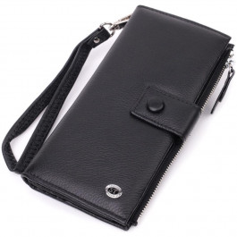ST Leather Жіночий гаманець-клатч шкіряний чорний  22537