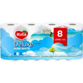 Ruta Туалетний папір  Pure White Deluxe 3 шари 8 рулонів (4820202896098)