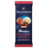 Millennium Шоколад молочний  мус та полуниця, 135 г (4820075507664) - зображення 1