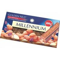 Millennium Шоколад молочний  Golden Nut мигдаль-родзинки, 100г (876019) (4820240031529)