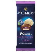 Millennium Шоколад молочный Mousse с муссовой и черничной начинкой, 135 г (4820075507688)