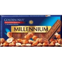 Millennium Шоколад Gold молочный с цельным фундуком 100 г (4820005193059)
