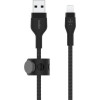 Belkin Braided Silicone USB-A to Lightning 1m Black (CAA010BT1MBK) - зображення 1