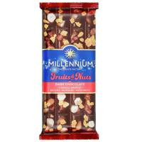 Millennium Шоколад чорний  Fruits & Nuts мигдаль-лісовий горіх-цукати-родзинки, 90 г (4820240030508)
