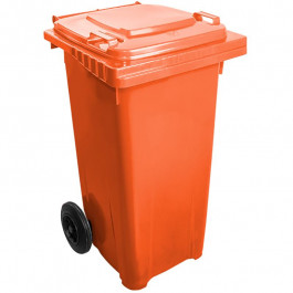 Алеана Бак для сміття на колісах з ручкою 120 л помаранчевий (5814)