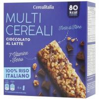 Cerealitalia Батончики  Day By Day Молочний шоколад з вітамінами та мінералами мультизерновий 126 г (6 шт. х 21 г