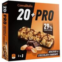 Cerealitalia Батончик  20+pro Арахис і чорний шоколад зерновий 114 г (3 шт. х 38 г) (8010121010699)