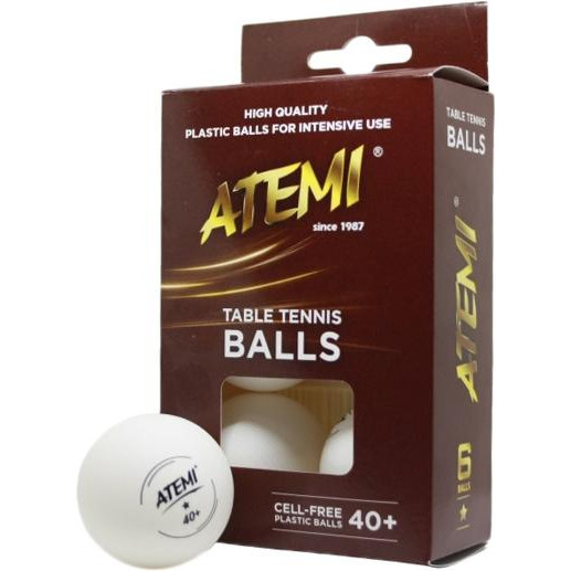 ATEMI М'ячі для настільного тенісу  1* 6 шт 40+ Білі (NTTB1*6 40+) - зображення 1
