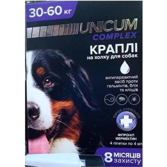 UNICUM Краплі  Complex Рremium від гельмінтів, бліх та кліщів для собак, 30-60 кг (UN-090) - зображення 1