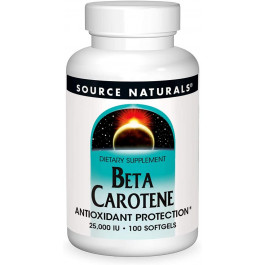 Source Naturals Бета каротин (витамин А) 25000IU, , 100 желатиновых капсул
