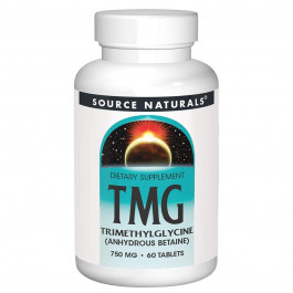 Source Naturals Триметилгліцин, ТМГ, TMG, 750 мг, , 60 таблеток