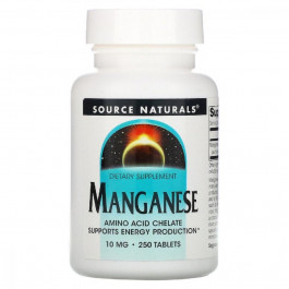 Source Naturals Марганец Source Naturals 10 мг 250 таб (SN0343)