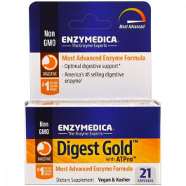 Enzymedica Пищеварительные ферменты, Digest Gold с ATPro, Enzymedica, 21 капсула