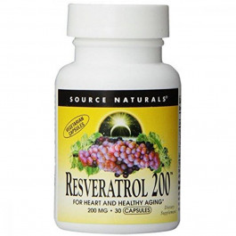 Source Naturals Ресвератрол, 200 мг, Resveratrol, 30 таблеток (SN2292)