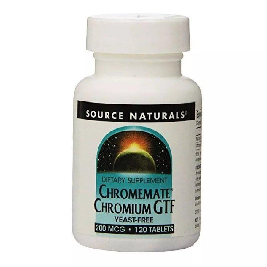 Source Naturals Chromemate Chromium GTF Yeast-Free 200 mcg, 120 таблеток - зображення 1