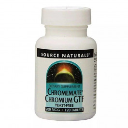 Source Naturals Chromemate Chromium GTF Yeast-Free 200 mcg, 120 таблеток