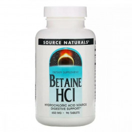 Source Naturals Betaine HCl 650 mg, 90 таблеток