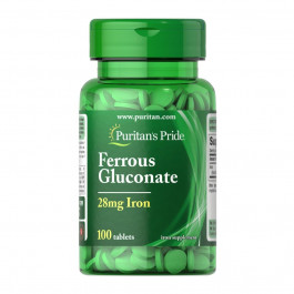 Puritan's Pride Ferrous Gluconate, 100 таблеток