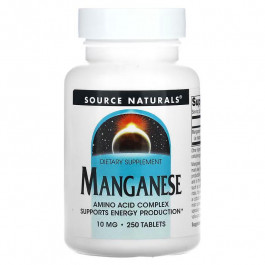   Source Naturals Марганец, Manganese, 10 мг, 250 таблеток