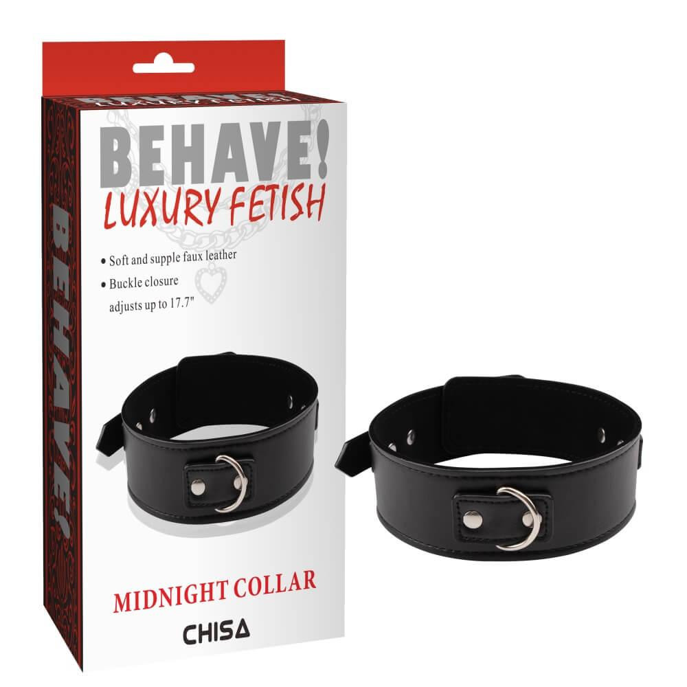 Chisa Novelties CH97542 Ошейник Behave Luxury Fetish Midnight collar Chisa (CH97542) - зображення 1